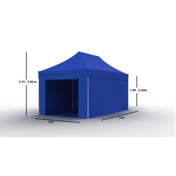 Faltpavillon 3x2 Blau Zeltpro PROFRAME 8