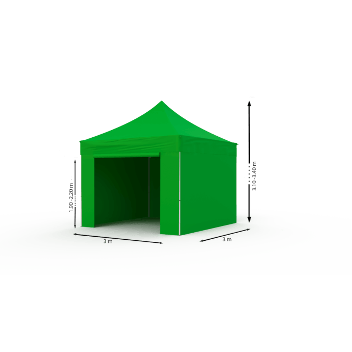 Faltpavillon 3x3 Grün Zeltpro PROFRAME 9