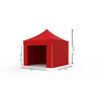 Faltpavillon 3x3 Rot Zeltpro PROFRAME 8