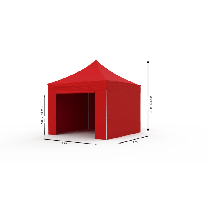 Faltpavillon 3x3 Rot Zeltpro PROFRAME 8
