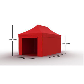 Faltpavillon 3x4,5 Rot Zeltpro PROFRAME 8
