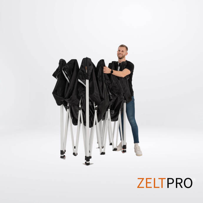 Faltpavillon 3x4,5 Schwarz Zeltpro PROFRAME 6