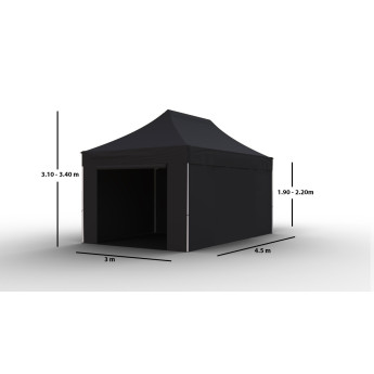 Faltpavillon 3x4,5 Schwarz Zeltpro PROFRAME 7