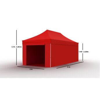 Faltpavillon 3x6 Rot Zeltpro PROFRAME 6