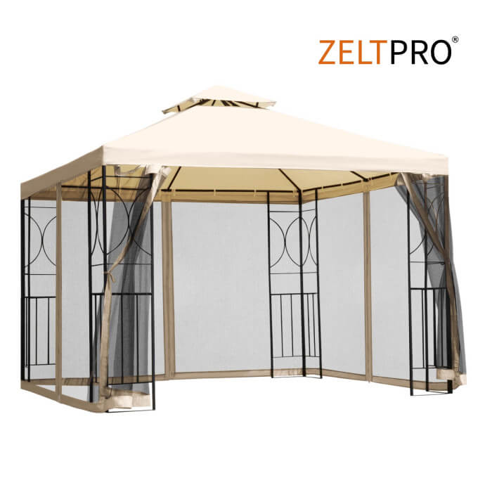 Gartenpavillon Zeltpro Classic 300x300 creme 1