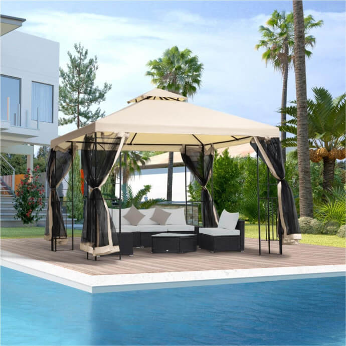 Gartenpavillon Zeltpro Classic 300x300 creme 2