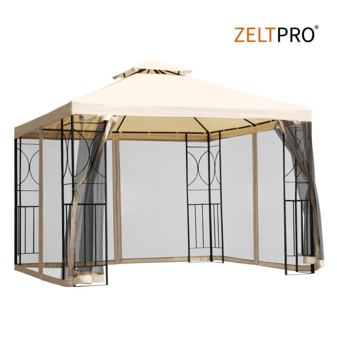 Gartenpavillon Zeltpro Classic 300x300 creme 12