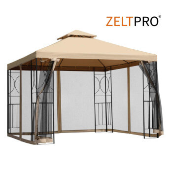 Gartenpavillon Zeltpro Classic 300x300 braun 1