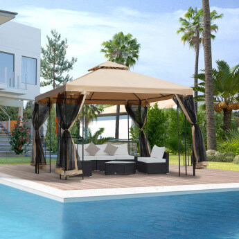 Gartenpavillon Zeltpro Classic 300x300 braun 2