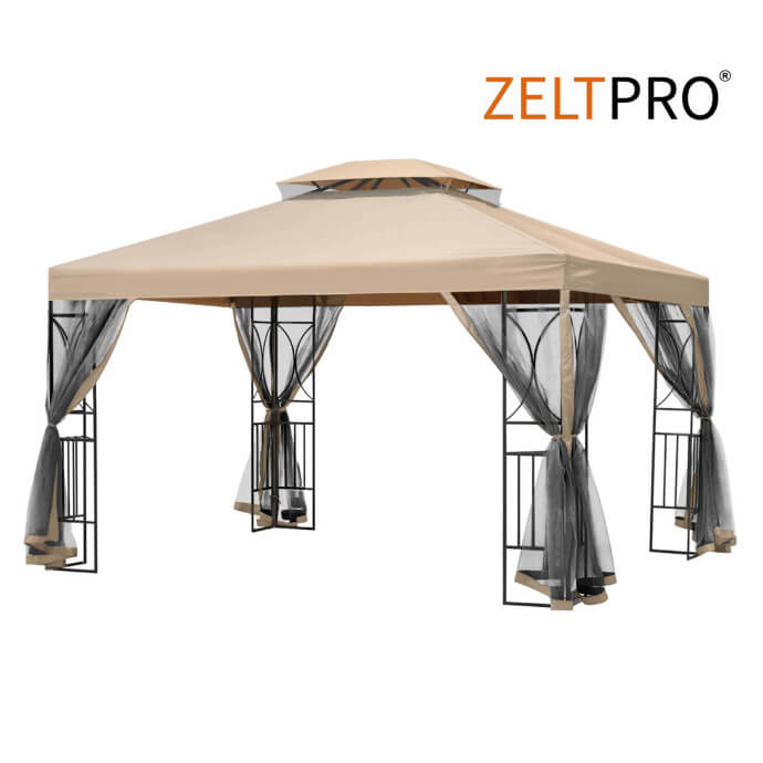 Gartenpavillon Zeltpro Classic 300x400 braun 1