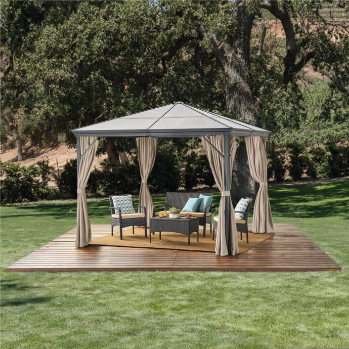 Gartenpavillon Zeltpro Deluxe 300x300 braun 2