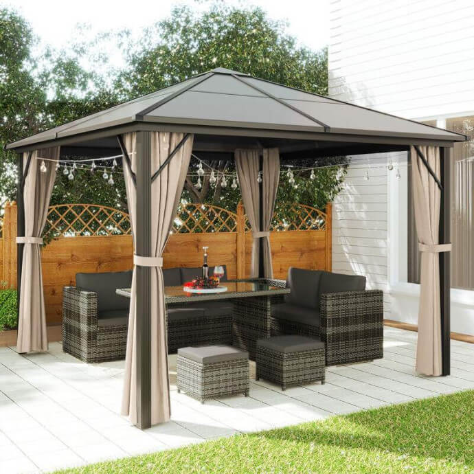 Gartenpavillon Zeltpro Deluxe 300x300 braun 3