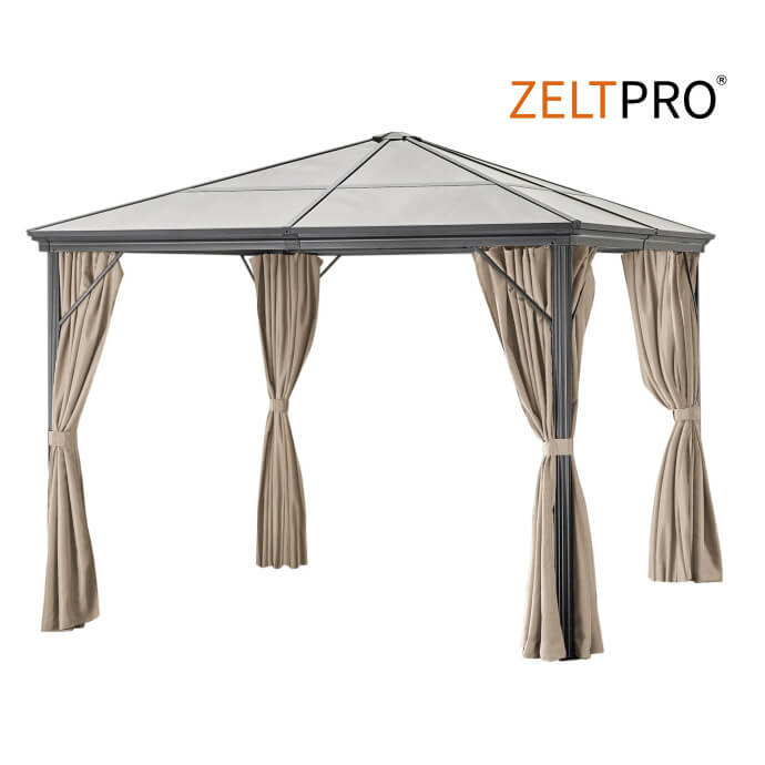 Gartenpavillon Zeltpro Deluxe 300x300 braun 1