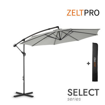 Sonnenschirm mit Schutzhülle Select Hellgrau 1