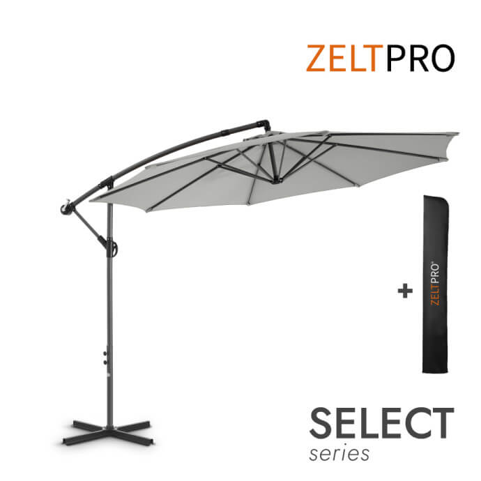 Sonnenschirm mit Schutzhülle Select Hellgrau 1