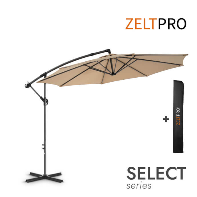 Sonnenschirm mit Schutzhülle Select Taupe 1