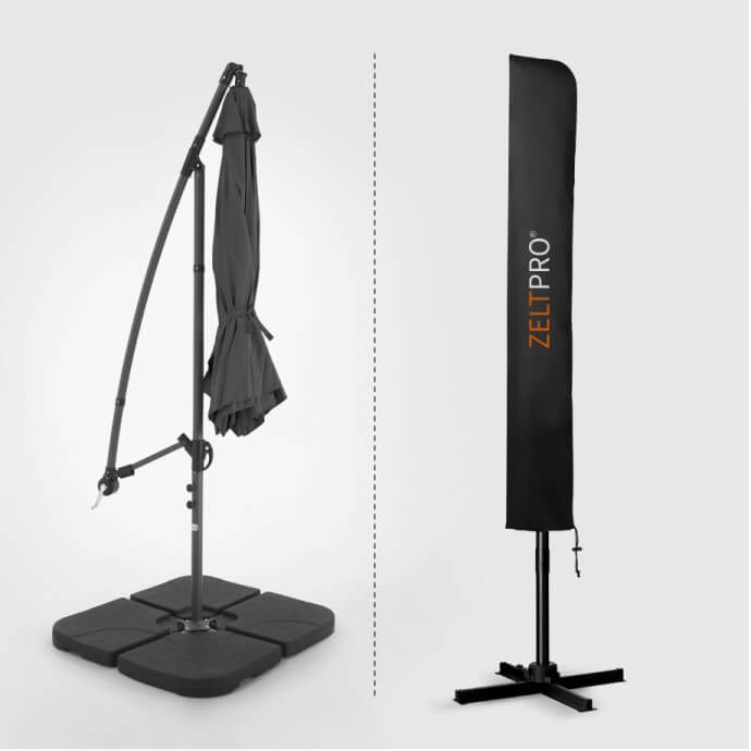Sonnenschirm mit Schutzhülle Select Anthrazit 12
