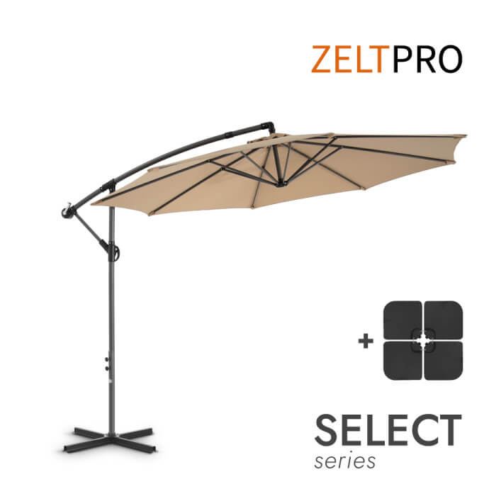 Sonnenschirm mit Sonnenschirmständer Select Taupe 1