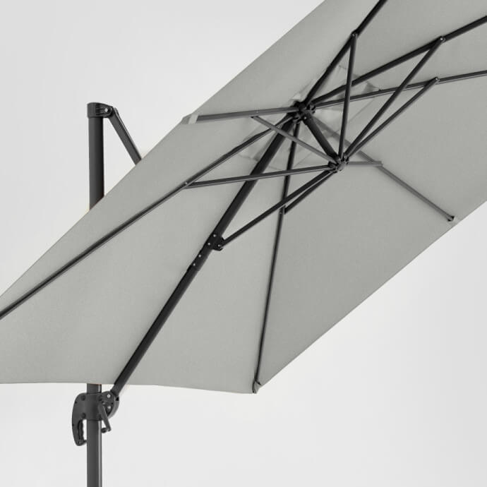 Sonnenschirm mit Schutzhülle Comfort Hellgrau 5