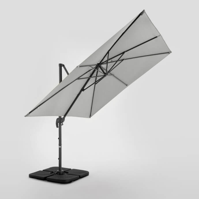 Sonnenschirm mit Schutzhülle Comfort Hellgrau 6