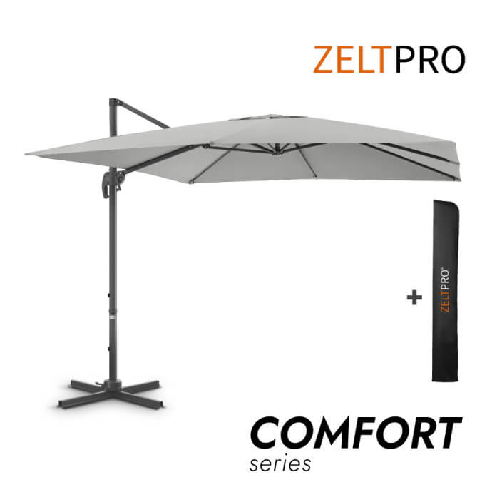 Sonnenschirm mit Schutzhülle Comfort Hellgrau 1