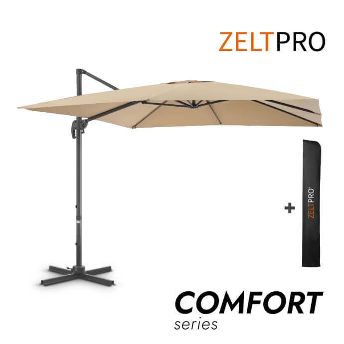 Sonnenschirm mit Schutzhülle Comfort Taupe 1