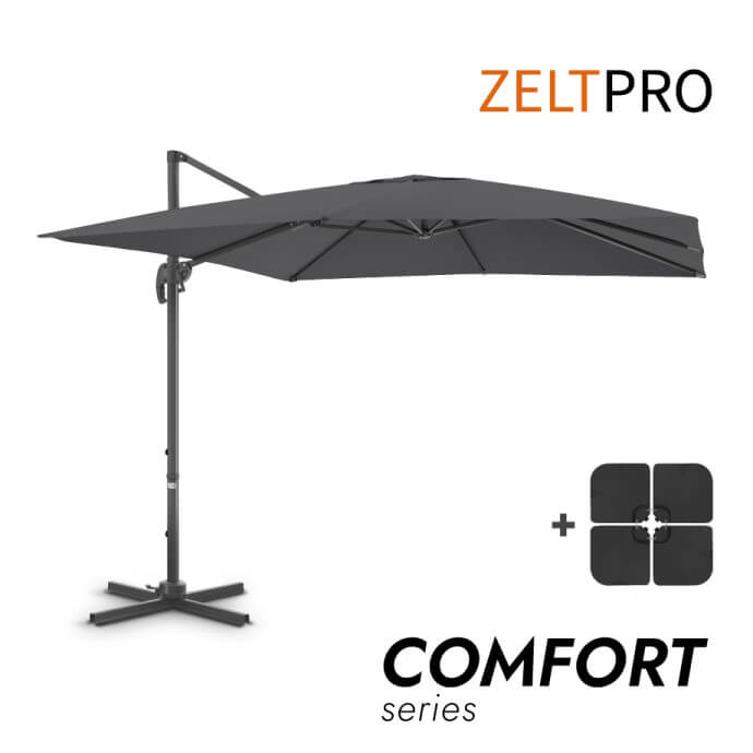 Sonnenschirm mit Sonnenschirmständer Comfort Anthrazit 1