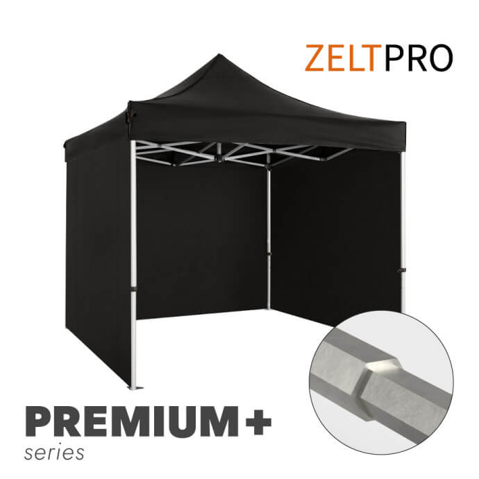Faltpavillon 3x3 Schwarz Zeltpro PREMIUM+ 1