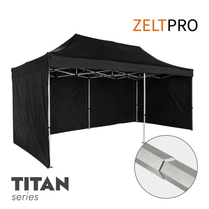 Faltpavillon 4x8 Schwarz Zeltpro TITAN 1