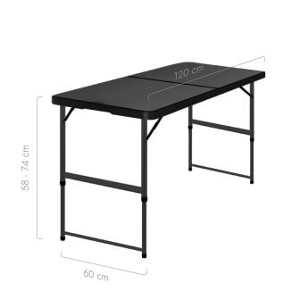 Klapptisch 120 cm schwarz 3