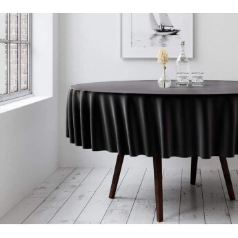 Runde Tischdecke, fleckabweisend Restly Schwarz D150 1