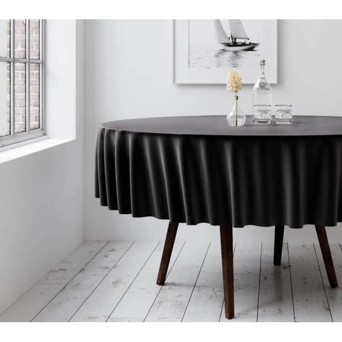 Runde Tischdecke, fleckabweisend Restly Schwarz D220 1