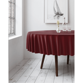 Runde Tischdecke, fleckabweisend Burgunderrot D220 1