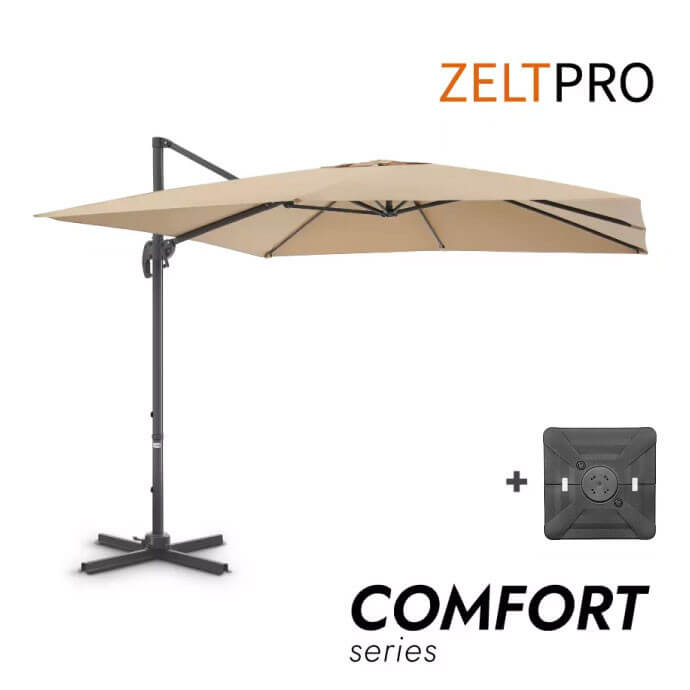 Sonnenschirm mit Solid sonnenschirmständer Comfort Taupe 1