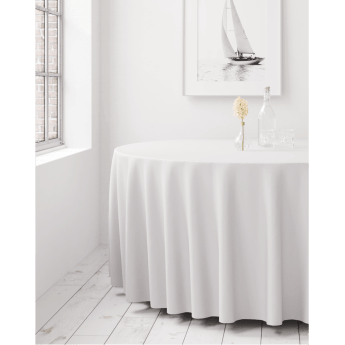 Runde Tischdecke, fleckabweisend Weiß D290 5