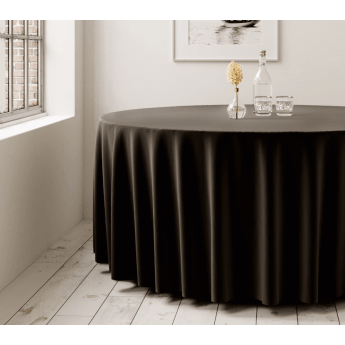 Runde Tischdecke, fleckabweisend Schwarz D290 1