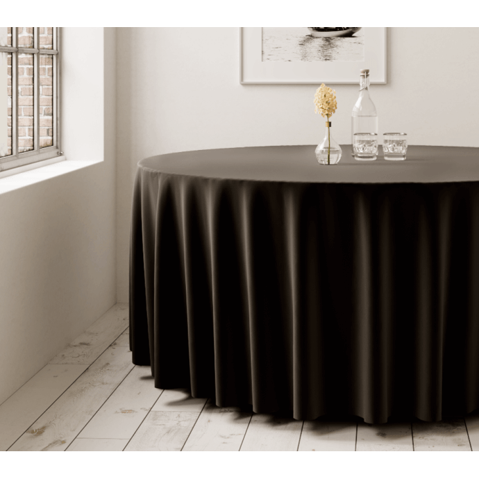 Runde Tischdecke, fleckabweisend Schwarz D290 1