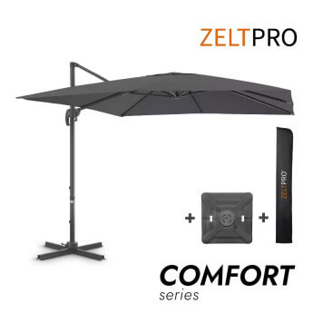 Sonnenschirm mit Solid sonnenschirmständer und Schutzhülle  Comfort Anthrazit 1