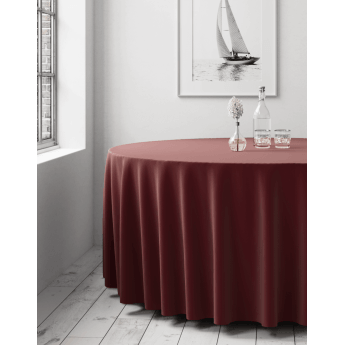 Runde Tischdecke, fleckabweisend Burgunderrot D290 1