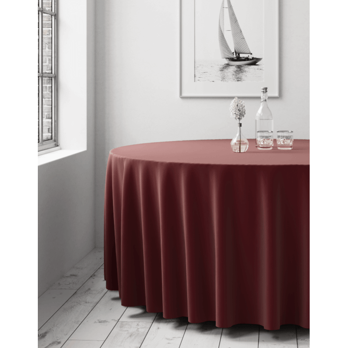 Runde Tischdecke, fleckabweisend Burgunderrot D290 1