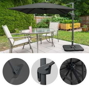 Sonnenschirm (inklusive Schutzhülle) Lounge Anthrazit 18