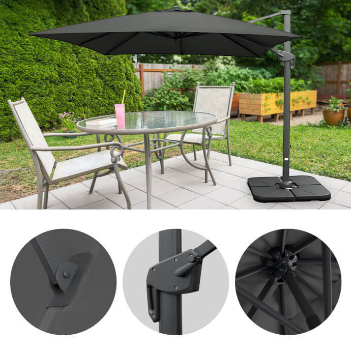 Sonnenschirm (inklusive Schutzhülle) Lounge Anthrazit 18