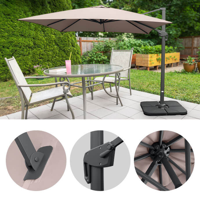 Sonnenschirm (inklusive Schutzhülle) Lounge Taupe 18