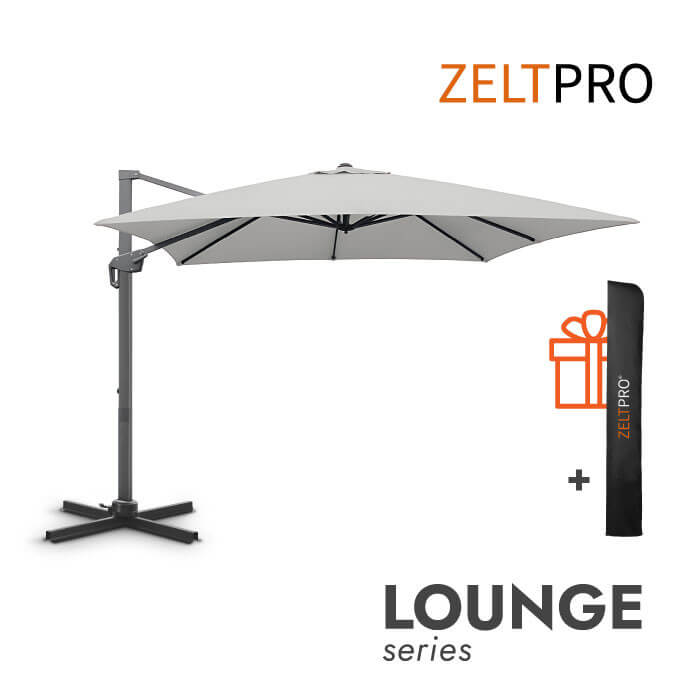 Sonnenschirm (inklusive Schutzhülle) Lounge Hellgrau 1