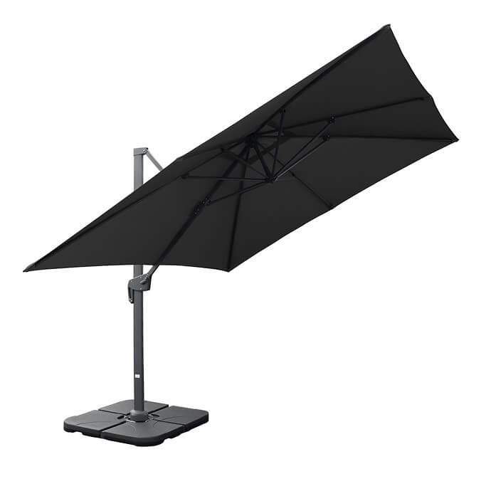 Sonnenschirm für den Außenbereich mit stabilem Sonnenschirmständer Solid (inklusive Schutzhülle) Lounge Anthrazit 12