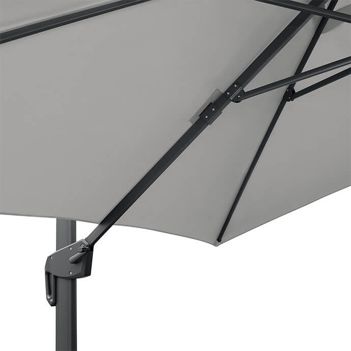 Sonnenschirm für den Außenbereich mit stabilem Sonnenschirmständer Solid (inklusive Schutzhülle) Lounge Hellgrau 14