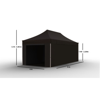 Faltpavillon 4x8 Schwarz Zeltpro TITAN 7