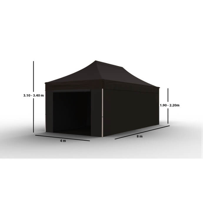 Faltpavillon 4x8 Schwarz Zeltpro TITAN 7