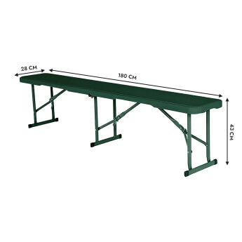 Klappbank 180 cm grün 2