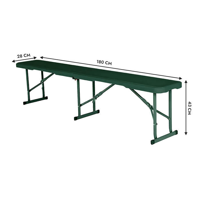 Klappbank 180 cm grün 2